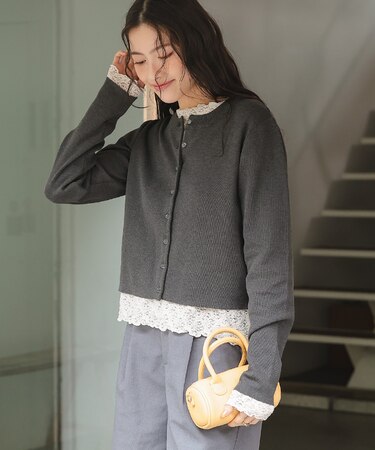 クリア釦UVケアニットカーディガン