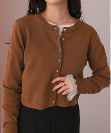 クリア釦UVケアニットカーディガン