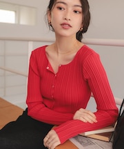 UVケアリングドットニットカーディガン