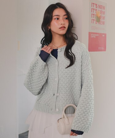 ポップコーンニットカーディガン