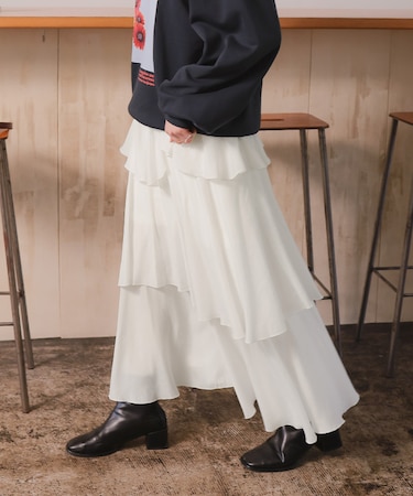 ランダムヘムティアードスカート