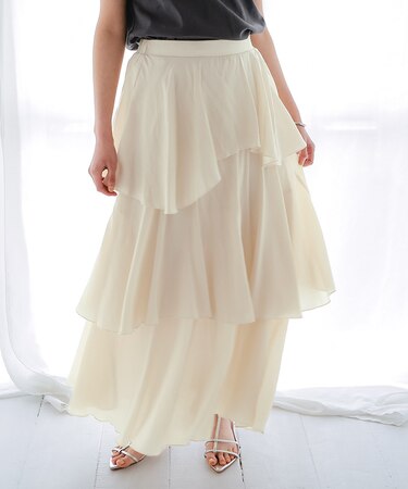 ランダムヘムティアードスカート