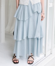 ランダムヘムティアードスカート