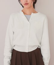 胸ポケットニットカーディガン