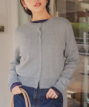 胸ポケットニットカーディガン