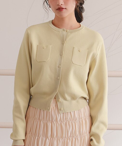胸ポケットニットカーディガン