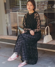 前後2wayレースティアードワンピース