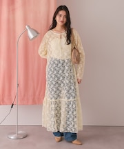 前後2wayレースティアードワンピース