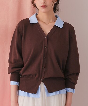 シャツドッキングニットカーディガン