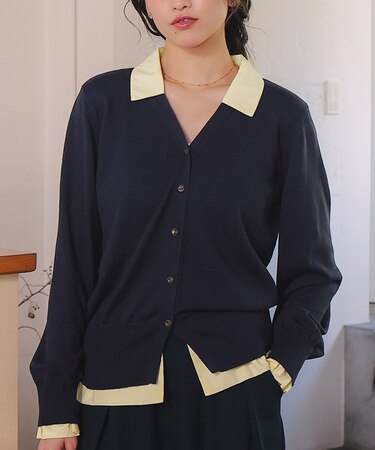 シャツドッキングニットカーディガン