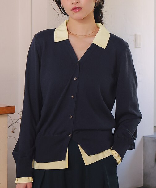 シャツドッキングニットカーディガン