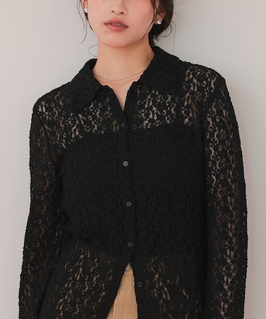 レースコンパクトシャツ