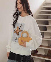 フォトプリントオーバーサイズスウェットプルオーバー