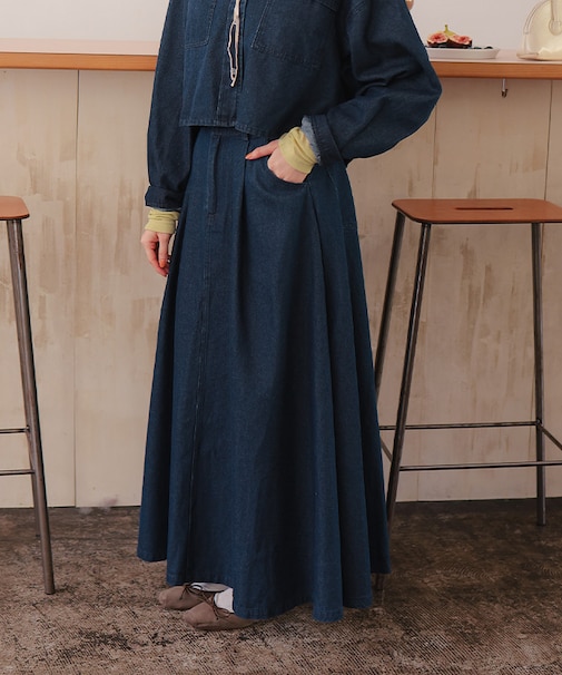 ライトオンスデニムフレアスカート