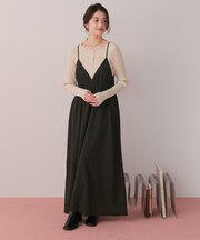 ボリュームギャザーキャミソールワンピース