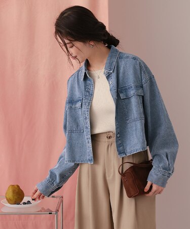 ライトオンスショートデニムシャツ