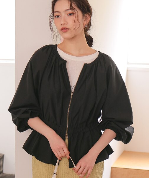 ペプラムギャザーボリュームブルゾン