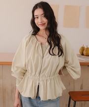 ペプラムギャザーボリュームブルゾン