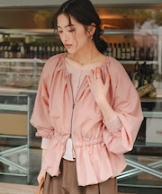 ペプラムギャザーボリュームブルゾン