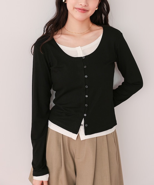 レイヤード風リブカットソートップス