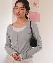 レイヤード風リブカットソートップス