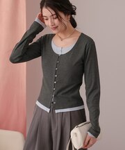 レイヤード風リブカットソートップス