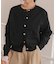 デザイン釦ポケットニットカーディガン