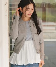 カップ付きバルーンペプラムトップス