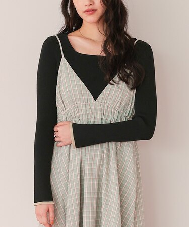 UVケア/抗ピルスクエアリブニット