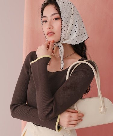 UVケア/抗ピルスクエアリブニット