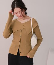 UVケア/抗ピルビッグカラーリブニット