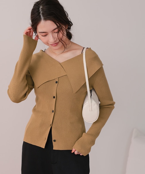 UVケア/抗ピルビッグカラーリブニット