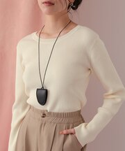 前後2wayUVケア/抗ピルヘンリーネックリブニット