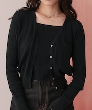 アイレットニットカーディガン/キャミソールトップスセット