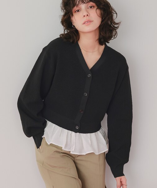 フリルヘムドッキングニット