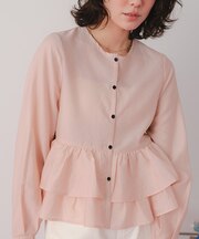 ペプラムショートブラウス