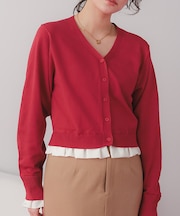 フリルシャツドッキングニットカーディガン