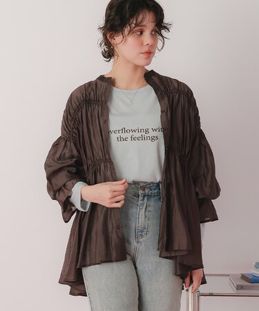 ティアードギャザーボリュームブラウス