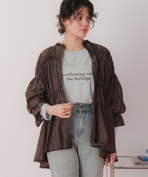 ティアードギャザーボリュームブラウス