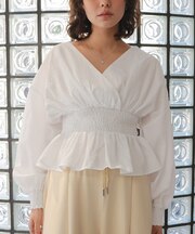 カシュクールペプラムショートトップス