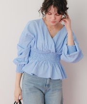 カシュクールペプラムショートトップス