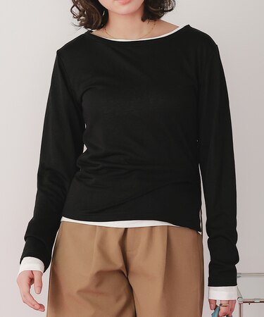 レイヤードスリットデザイントップスセット