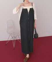 フロントZIPデザインジャンパースカート