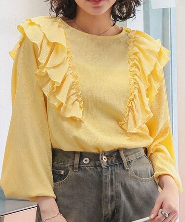 楊柳フリルブラウス