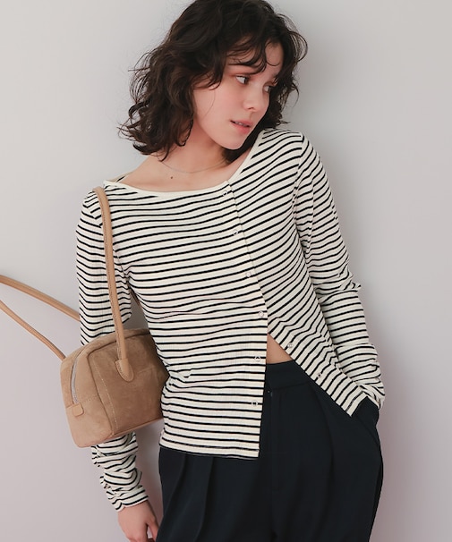 リングドットロングスリーブトップス