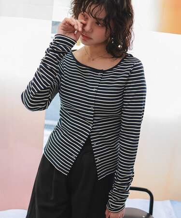 リングドットロングスリーブトップス