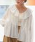襟フリルシアーブラウス