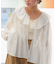 襟フリルシアーブラウス