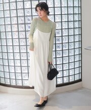 ギャザーボリュームキャミソールワンピース