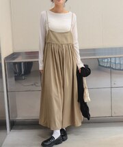 ギャザーボリュームキャミソールワンピース